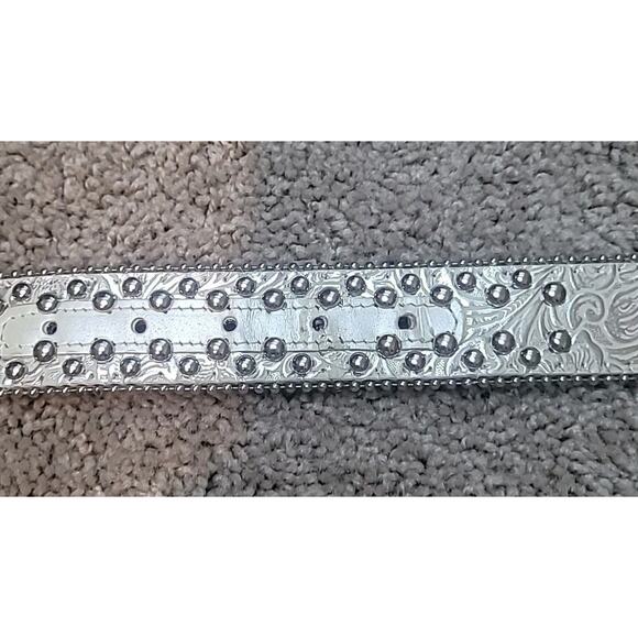 Blazin’ Roxx Silver Floral Rhinestone Cowgirl Rodeo Belt | M 30–34 - Picture 7 of 7